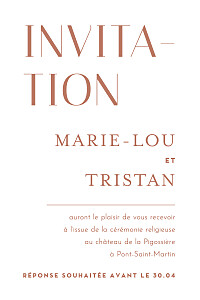 Carton d'invitation mariage rouge capitale rouge Carton d'invitation mariage rouge capitale rouge