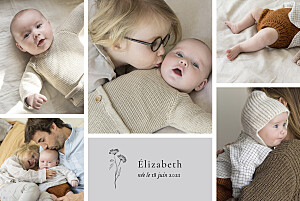 Faire-part de naissance gris herbier (6 photos) gris Faire-part de naissance gris herbier (6 photos) gris