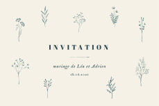 Carton d'invitation mariage Herbier beige