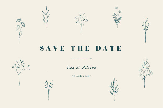 Save the Date Herbier beige - Recto Save the Date Herbier beige - Recto