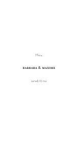 Menu de mariage sans photo psyché 4 pages (dorure) blanc Menu de mariage sans photo psyché 4 pages (dorure) blanc