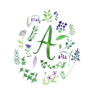 Faire-part de naissance avec photo alphabet fleuri blanc Faire-part de naissance avec photo alphabet fleuri blanc