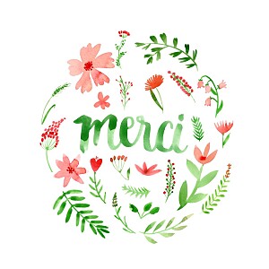 Carte de remerciement vert alphabet fleuri rouge Carte de remerciement vert alphabet fleuri rouge