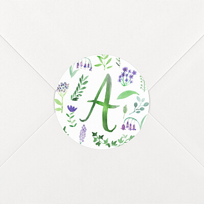 Stickers naissance alphabet fleuri blanc Stickers naissance alphabet fleuri blanc