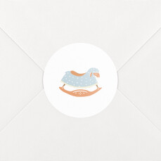 Stickers pour enveloppes naissance Mouton à bascule blanc