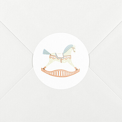 Stickers naissance cheval à bascule blanc Stickers naissance cheval à bascule blanc