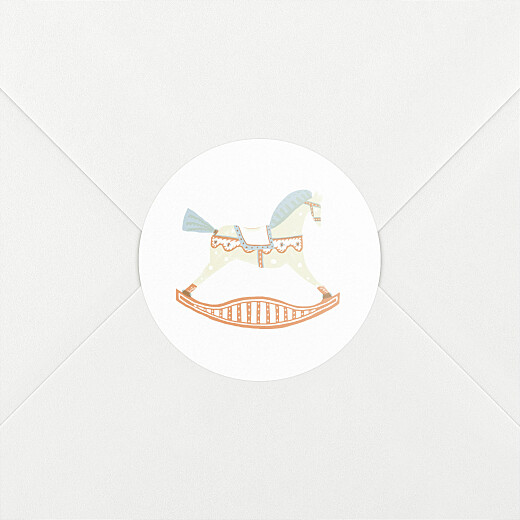 Stickers Naissance Cheval à bascule blanc - Vue 2 Stickers Naissance Cheval à bascule blanc - Vue 2
