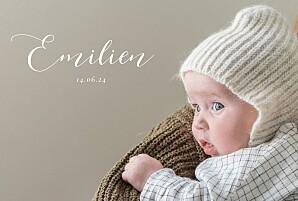Faire-part de naissance Calligraphie (paysage) blanc Faire-part de naissance Calligraphie (paysage) blanc