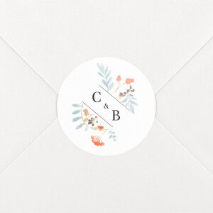 Stickers pour enveloppes mariage Solstice d'été blanc Stickers pour enveloppes mariage Solstice d'été blanc