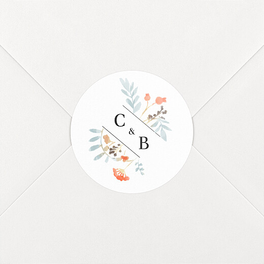 Stickers pour enveloppes mariage Solstice d'été blanc - Vue 2
