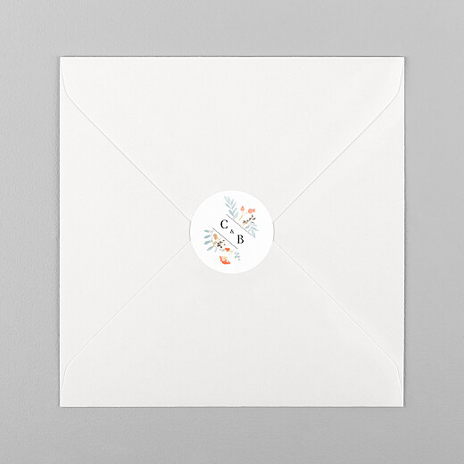 Stickers pour enveloppes mariage Solstice d'été blanc - Vue 1