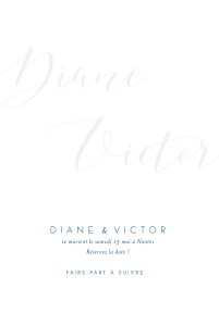 Save the Date Calligraphie bleu