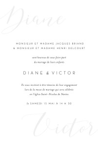 Faire-part de mariage Calligraphie vert de gris Faire-part de mariage Calligraphie vert de gris