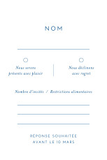 Carton réponse mariage Calligraphie bleu Carton réponse mariage Calligraphie bleu