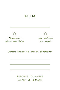 Carton réponse mariage vert calligraphie vert sapin Carton réponse mariage vert calligraphie vert sapin