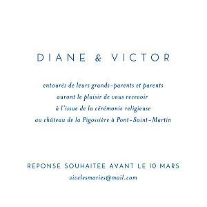 Carton d'invitation mariage calligraphie bleu Carton d'invitation mariage calligraphie bleu