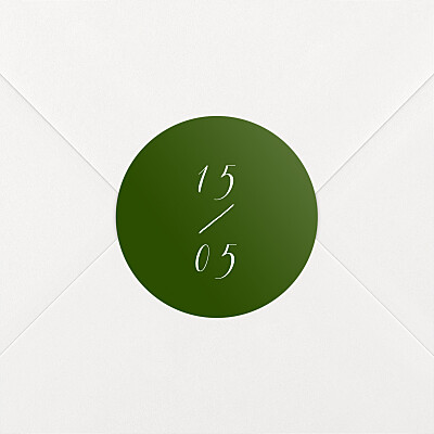 Stickers mariage personnalisés calligraphie vert sapin Stickers mariage personnalisés calligraphie vert sapin