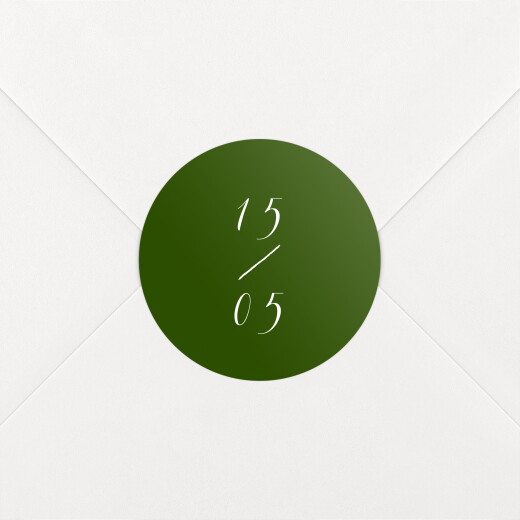 Stickers pour enveloppes mariage Calligraphie vert sapin - Vue 1