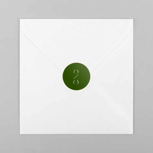 Stickers pour enveloppes mariage Calligraphie vert sapin - Vue 2