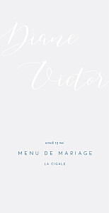 Menu de mariage bleu calligraphie bleu Menu de mariage bleu calligraphie bleu