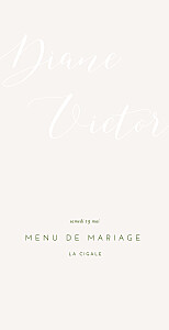 Menu de mariage sans photo calligraphie vert sapin Menu de mariage sans photo calligraphie vert sapin