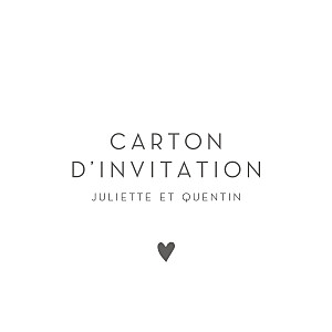 Carton d'invitation mariage élégant cœur blanc Carton d'invitation mariage élégant cœur blanc