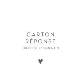 Carton réponse mariage Élégant cœur blanc