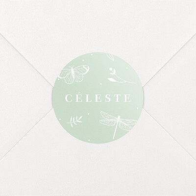Stickers naissance élégant papillon vert Stickers naissance élégant papillon vert