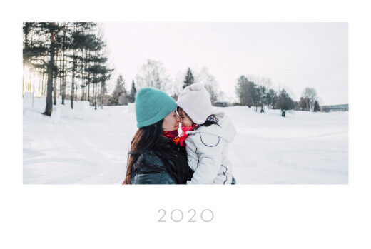 Carte de voeux Simple 1 photo paysage blanc Carte de voeux Simple 1 photo paysage blanc