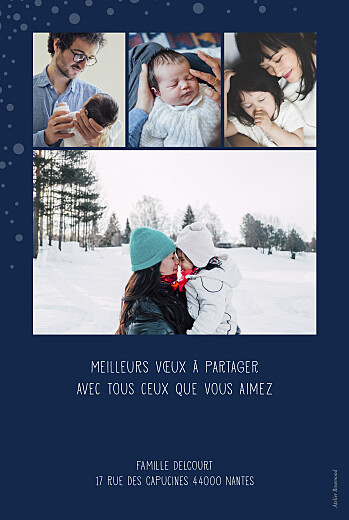 Carte de voeux Mille flocons 5 photos bleu - Page 2 Carte de voeux Mille flocons 5 photos bleu - Page 2