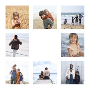 Carte de voeux Simple 8 photos (dorure) blanc Carte de voeux Simple 8 photos (dorure) blanc