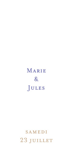 Etiquette perforée mariage Love Code bleu - Recto Etiquette perforée mariage Love Code bleu - Recto