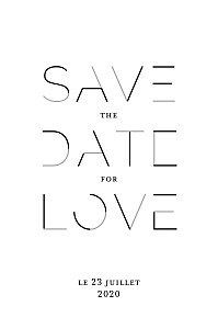 Save the date bleu love code noir Save the date bleu love code noir