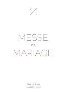 Couverture livret de messe mariage Love Code bleu