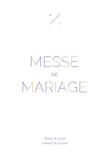 Couverture livret de messe mariage Love Code bleu - Page 1