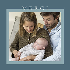 Carte de remerciement bleu cadre pastel bleu Carte de remerciement bleu cadre pastel bleu