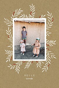 Carte de voeux beige jolies brindilles kraft Carte de voeux beige jolies brindilles kraft