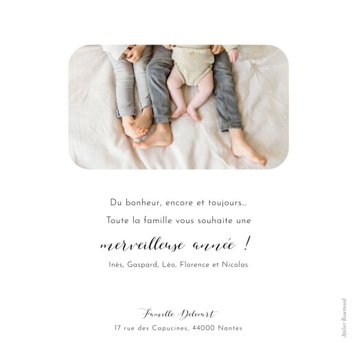 Carte de voeux Tendre innocence blanc - Verso Carte de voeux Tendre innocence blanc - Verso