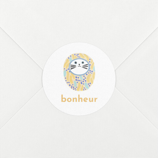 Stickers pour enveloppes naissance Les grigris Dodo Toucan jaune - Vue 1