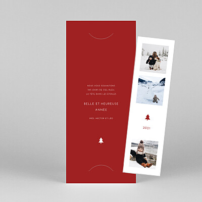 Carte de voeux rouge elegant sapin (marque-page) rouge Carte de voeux rouge elegant sapin (marque-page) rouge