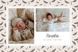 Faire-part de naissance motifs croissant beige Faire-part de naissance motifs croissant beige