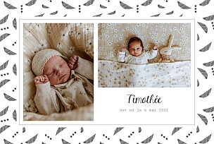 Faire-part de naissance blanc croissant blanc Faire-part de naissance blanc croissant blanc
