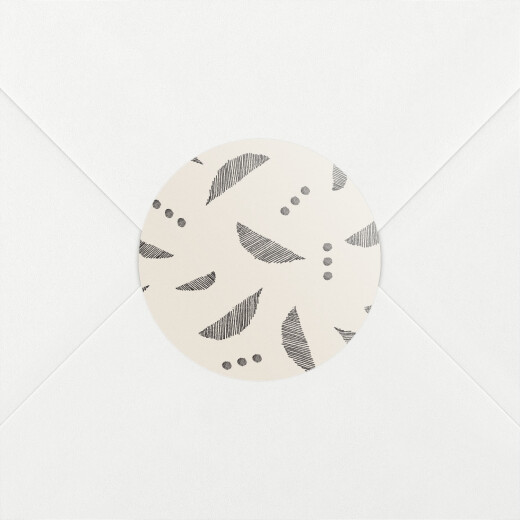 Stickers pour enveloppes naissance Croissant beige - Vue 1