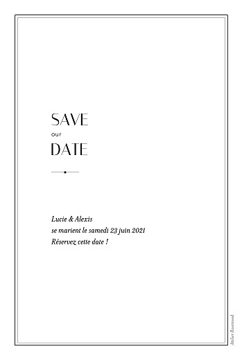 Save the Date Empreinte blanc - Verso Save the Date Empreinte blanc - Verso