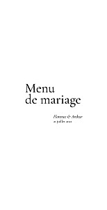 Menu de mariage sans photo sobre blanc Menu de mariage sans photo sobre blanc
