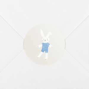 Stickers pour enveloppes naissance Petit Bateau x Rosemood lapin bleu