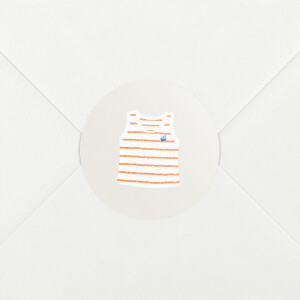 Stickers pour enveloppes naissance Petit bateau x rosemood marinière corail Stickers pour enveloppes naissance Petit bateau x rosemood marinière corail
