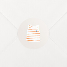 Stickers pour enveloppes naissance Petit Bateau x Rosemood marinière corail