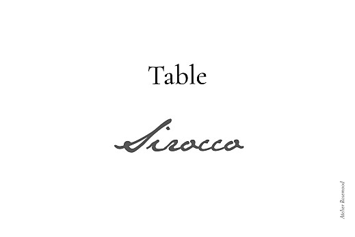 Marque-table mariage Sobre blanc - Verso Marque-table mariage Sobre blanc - Verso