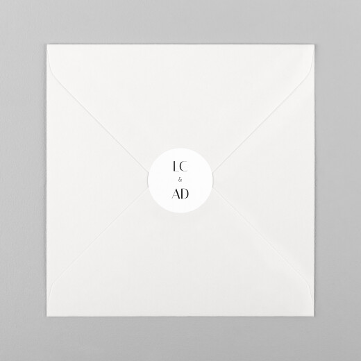 Stickers pour enveloppes mariage Empreinte blanc - Vue 2